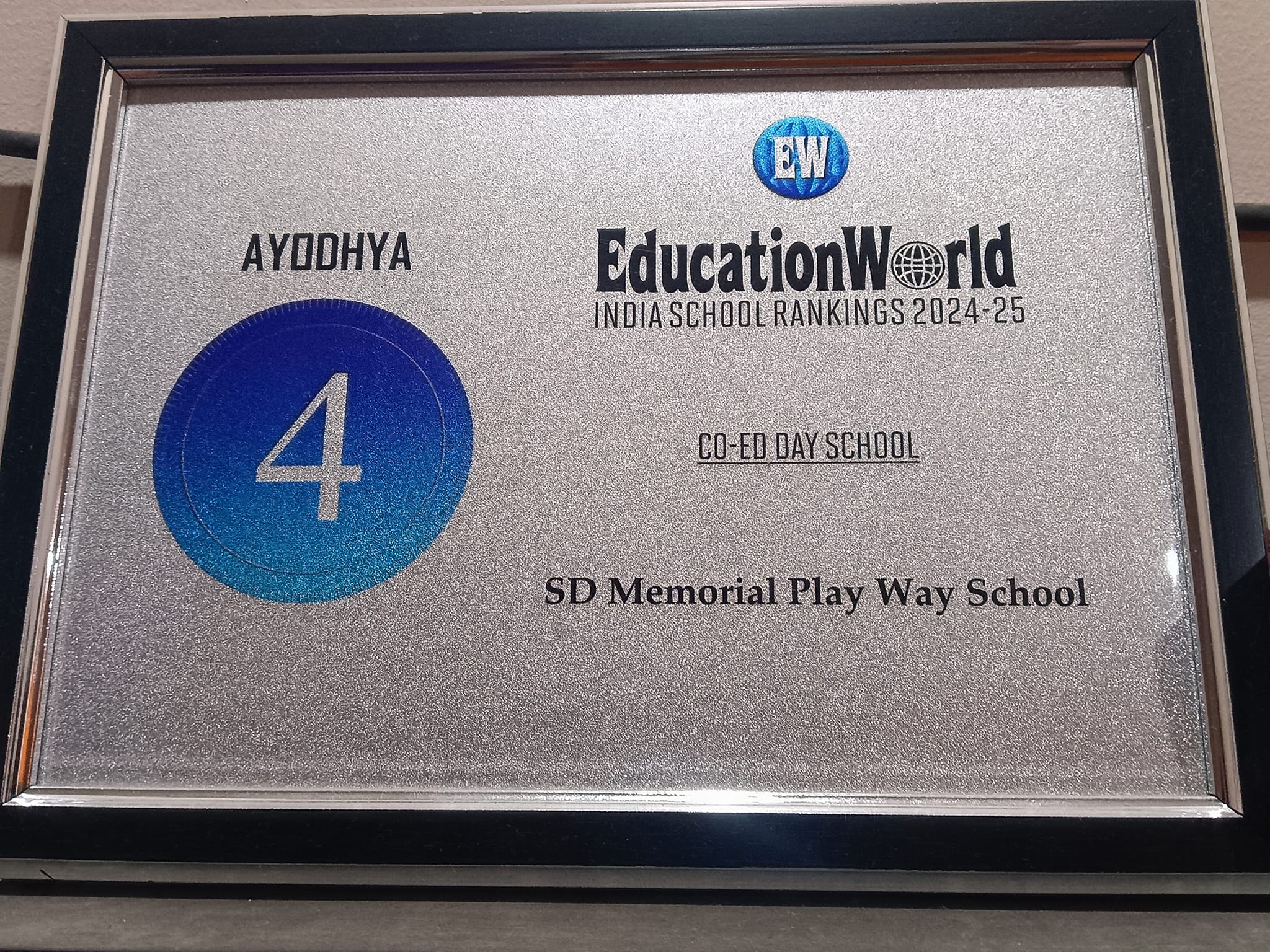 Ayodhya 4th Best School by Education World Magzine Survey 2024